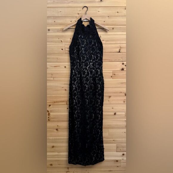 Stenay Dresses & Skirts - Vintage Stenay Size Small Beaded High Halter Scalloped Neckline Fancy Prom Gown